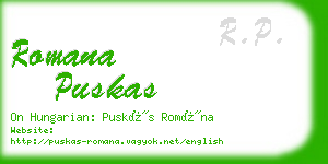 romana puskas business card
